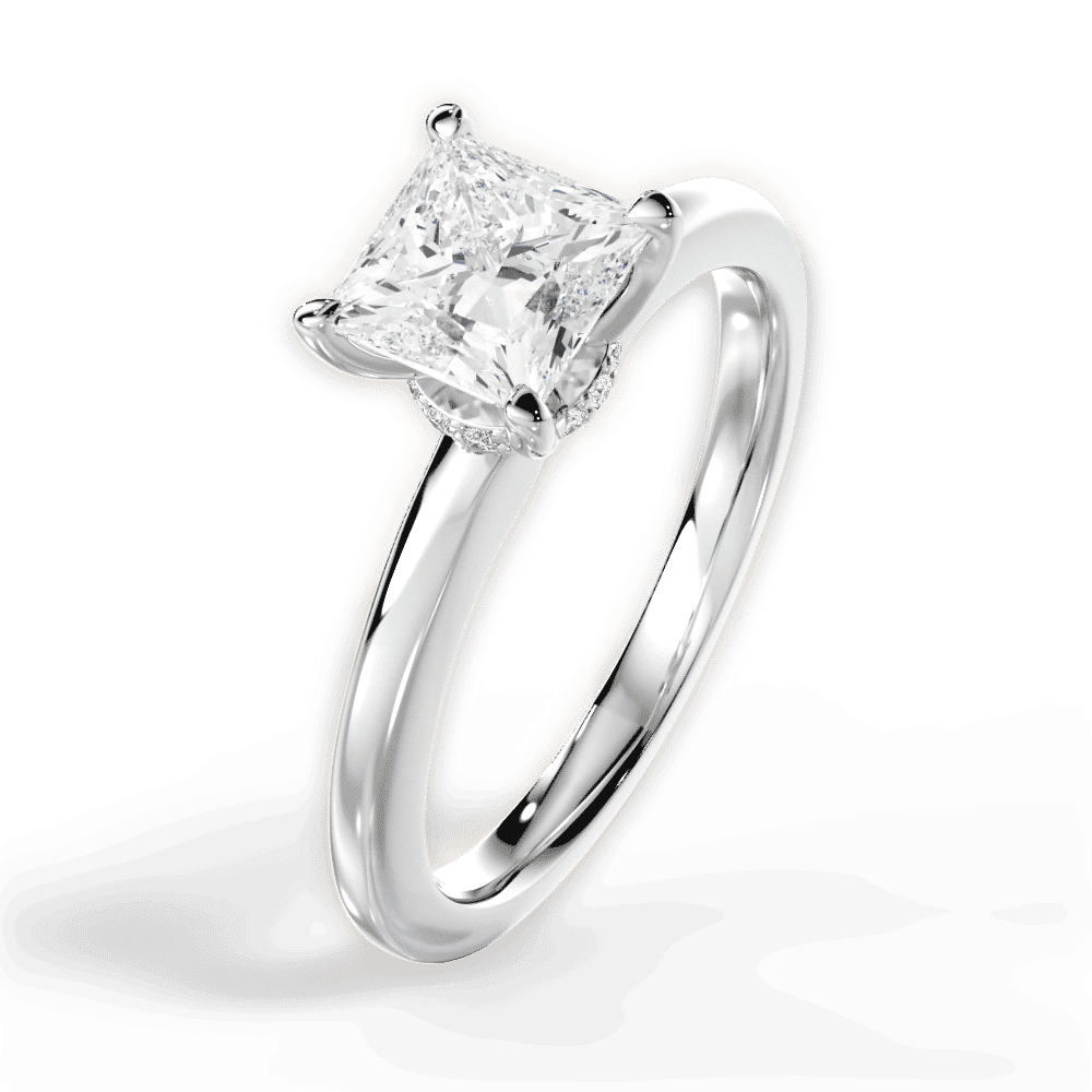 14kt White Gold/18kt White Gold/Platinum/princess/perspective