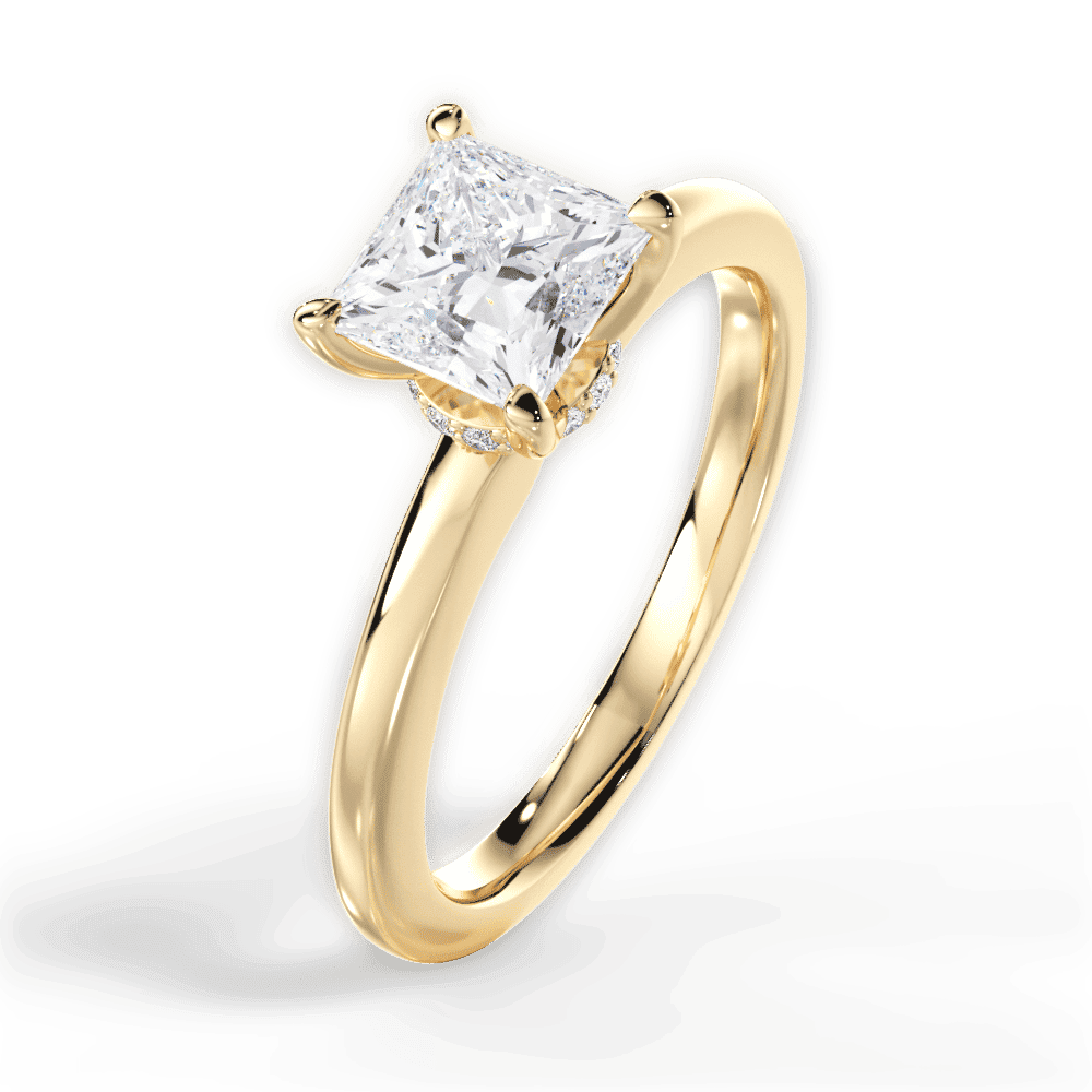 14kt Yellow Gold/18kt Yellow Gold/princess/perspective