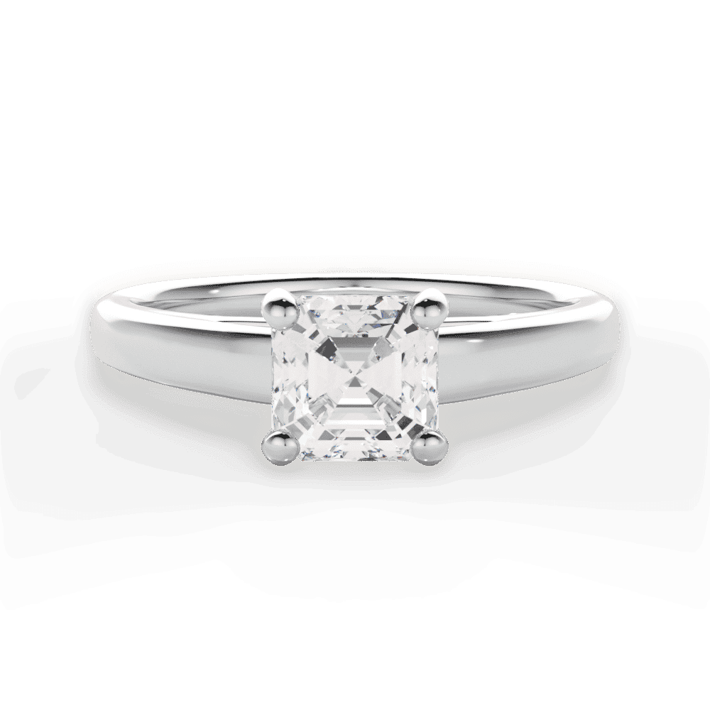 14kt White Gold/18kt White Gold/Platinum/asscher/top