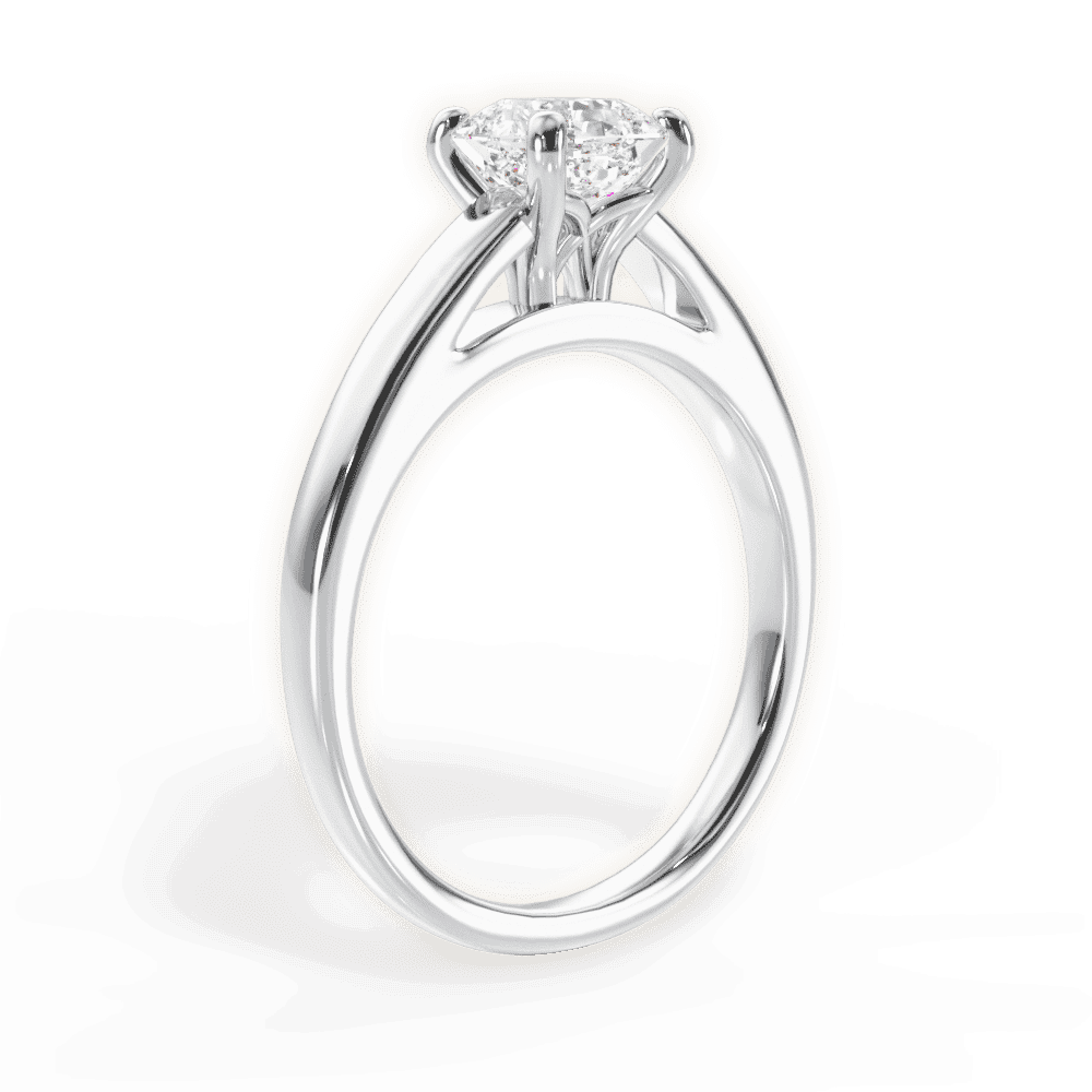 14kt White Gold/18kt White Gold/Platinum/asscher/front