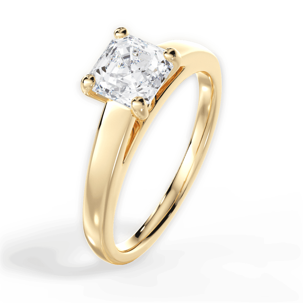 14kt Yellow Gold/18kt Yellow Gold/asscher/perspective