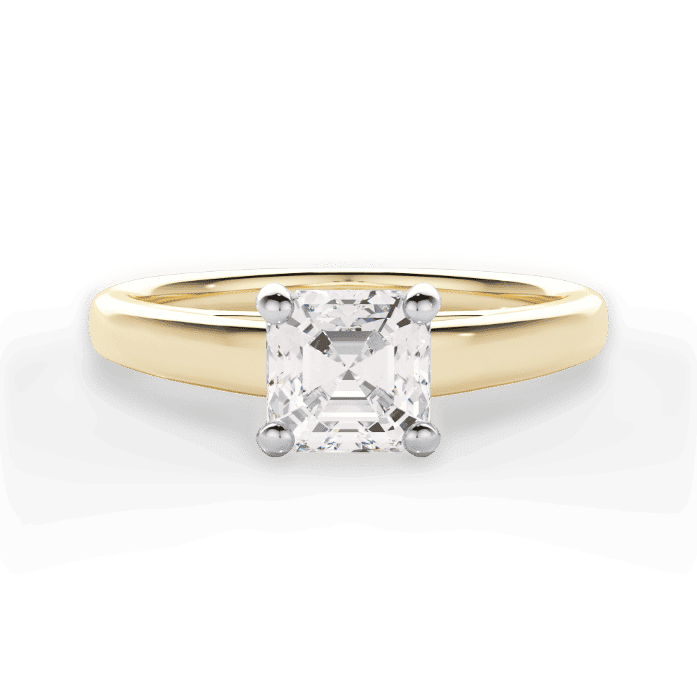 14kt Yellow Gold/18kt Yellow Gold/asscher/top