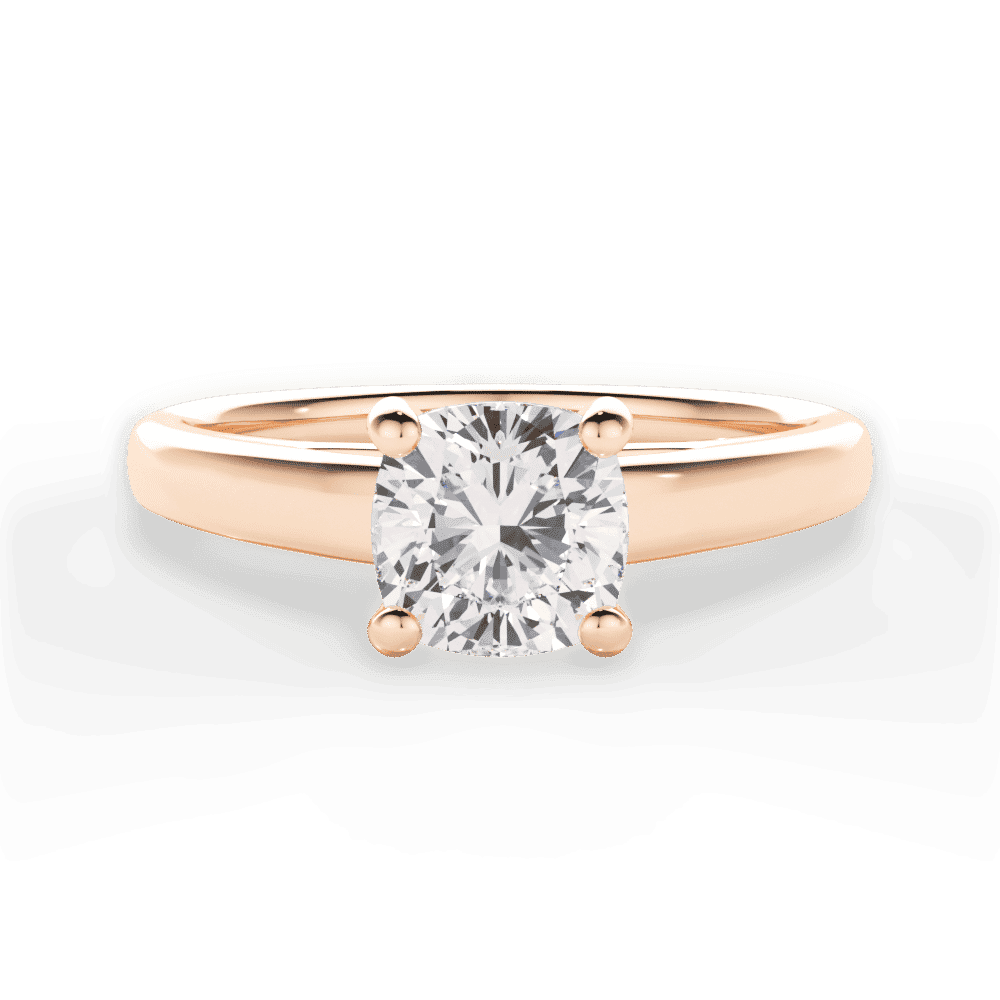 14kt Rose Gold/18kt Rose Gold/cushion/top