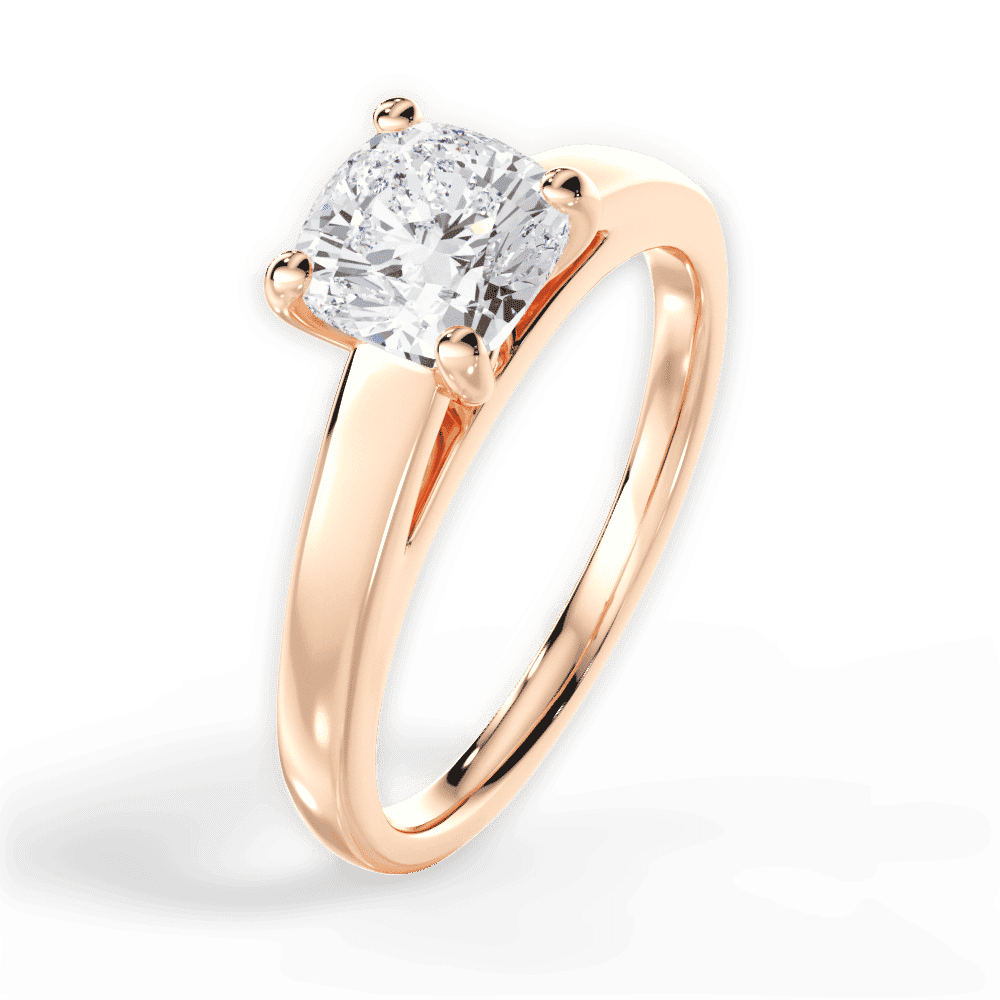 14kt Rose Gold/18kt Rose Gold/cushion/perspective