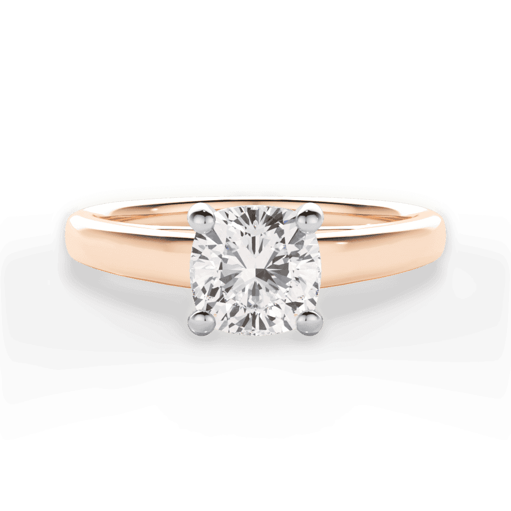 14kt Rose Gold/18kt Rose Gold/cushion/top