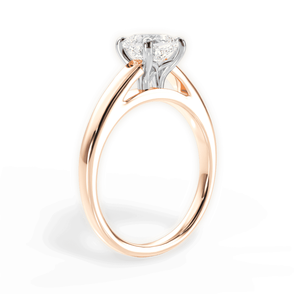 14kt Rose Gold/18kt Rose Gold/cushion/front