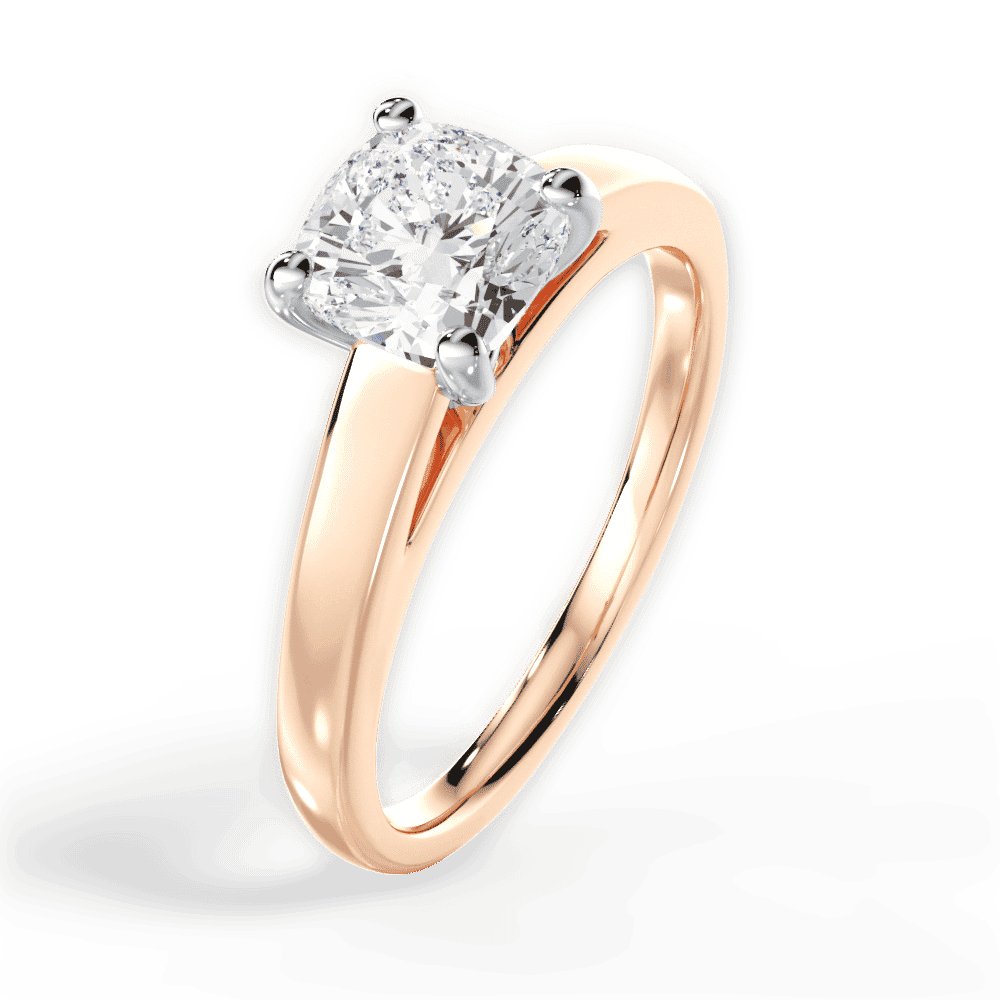14kt Rose Gold/18kt Rose Gold/cushion/perspective