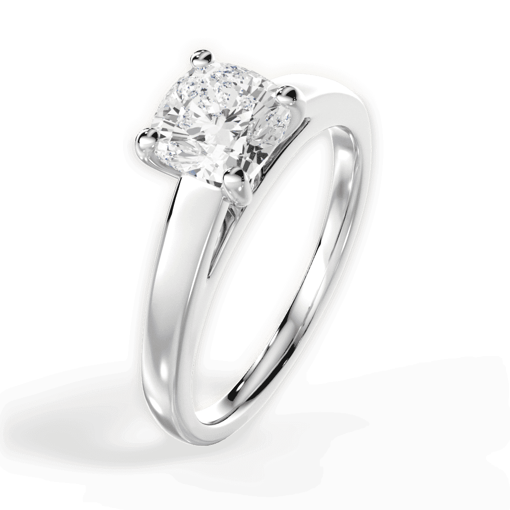 14kt White Gold/18kt White Gold/Platinum/cushion/perspective