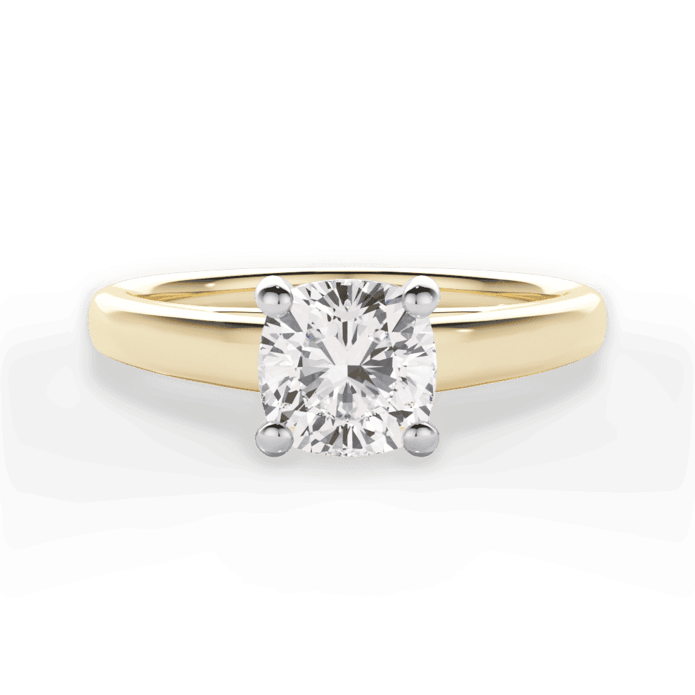 14kt Yellow Gold/18kt Yellow Gold/cushion/top