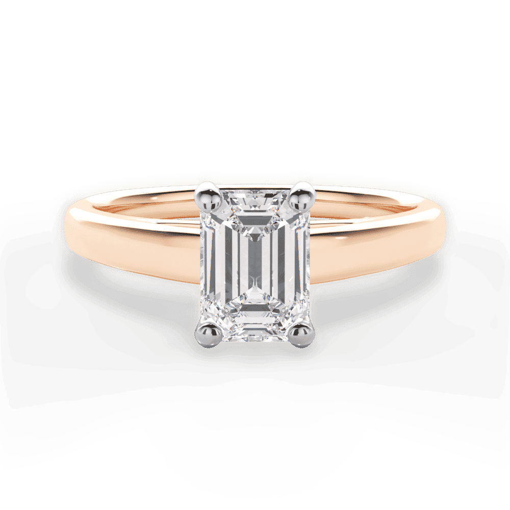 14kt Rose Gold/18kt Rose Gold/emerald/top