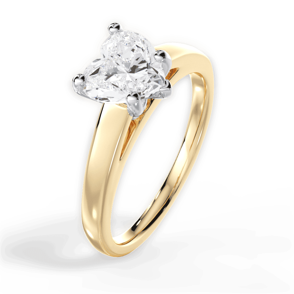 14kt Yellow Gold/18kt Yellow Gold/heart/perspective