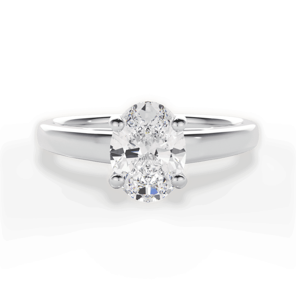 14kt White Gold/18kt White Gold/Platinum/oval/top