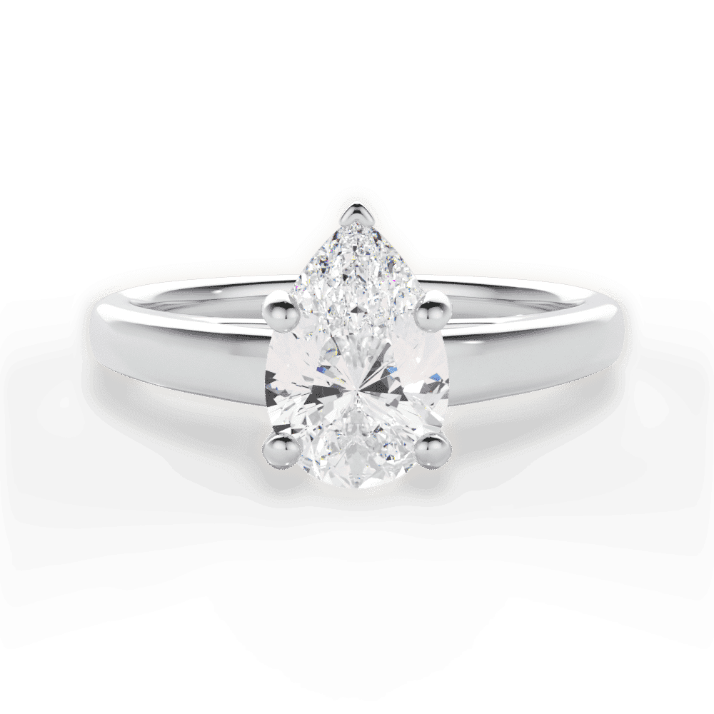14kt White Gold/18kt White Gold/Platinum/pear/top