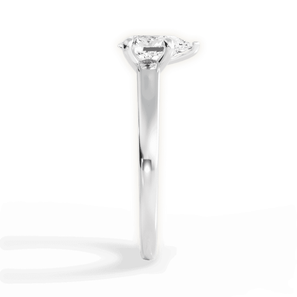 14kt White Gold/18kt White Gold/Platinum/pear/side