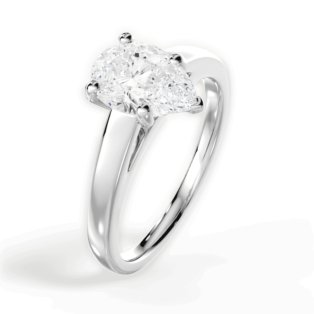 14kt White Gold/18kt White Gold/Platinum/pear/perspective