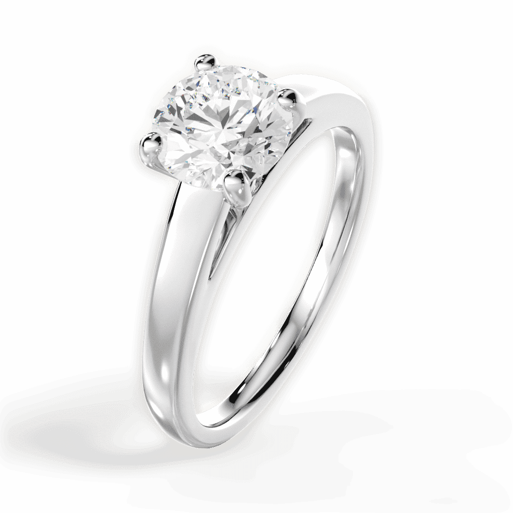 14kt White Gold/18kt White Gold/Platinum/round/perspective