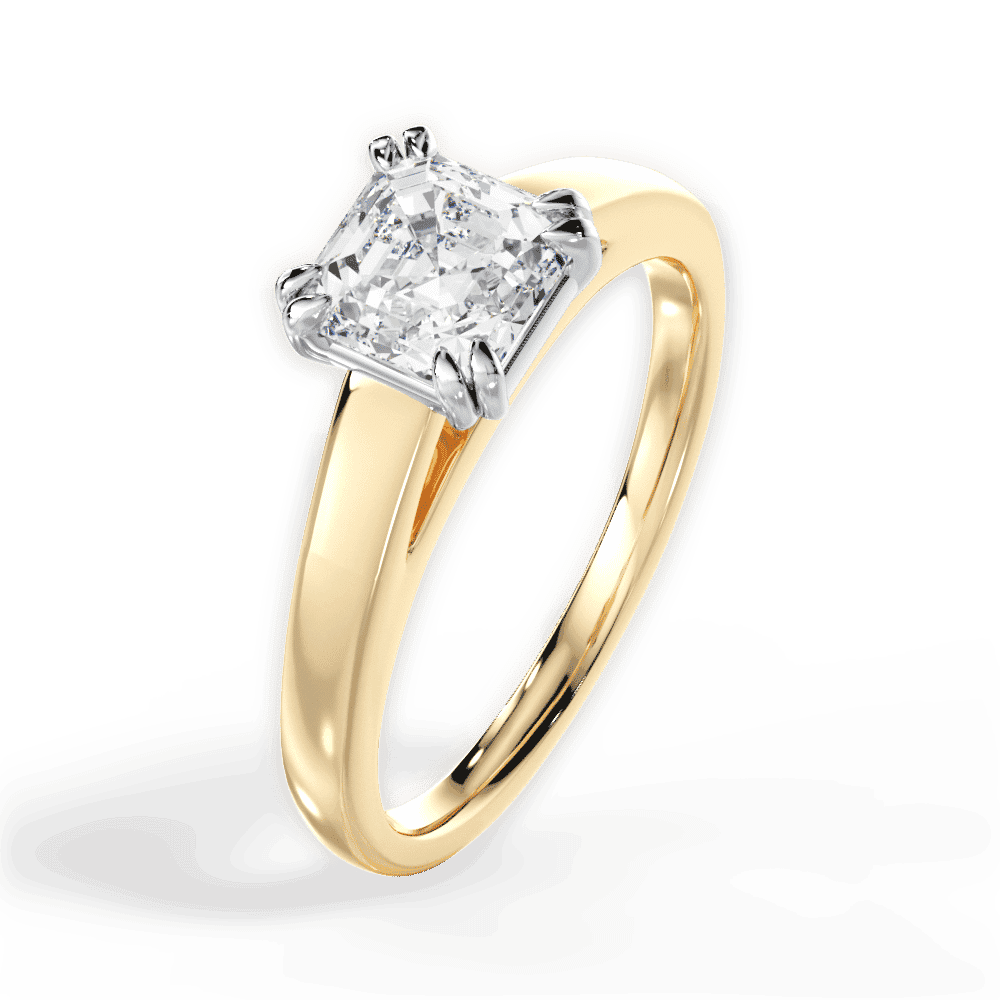 14kt Yellow Gold/18kt Yellow Gold/asscher/perspective