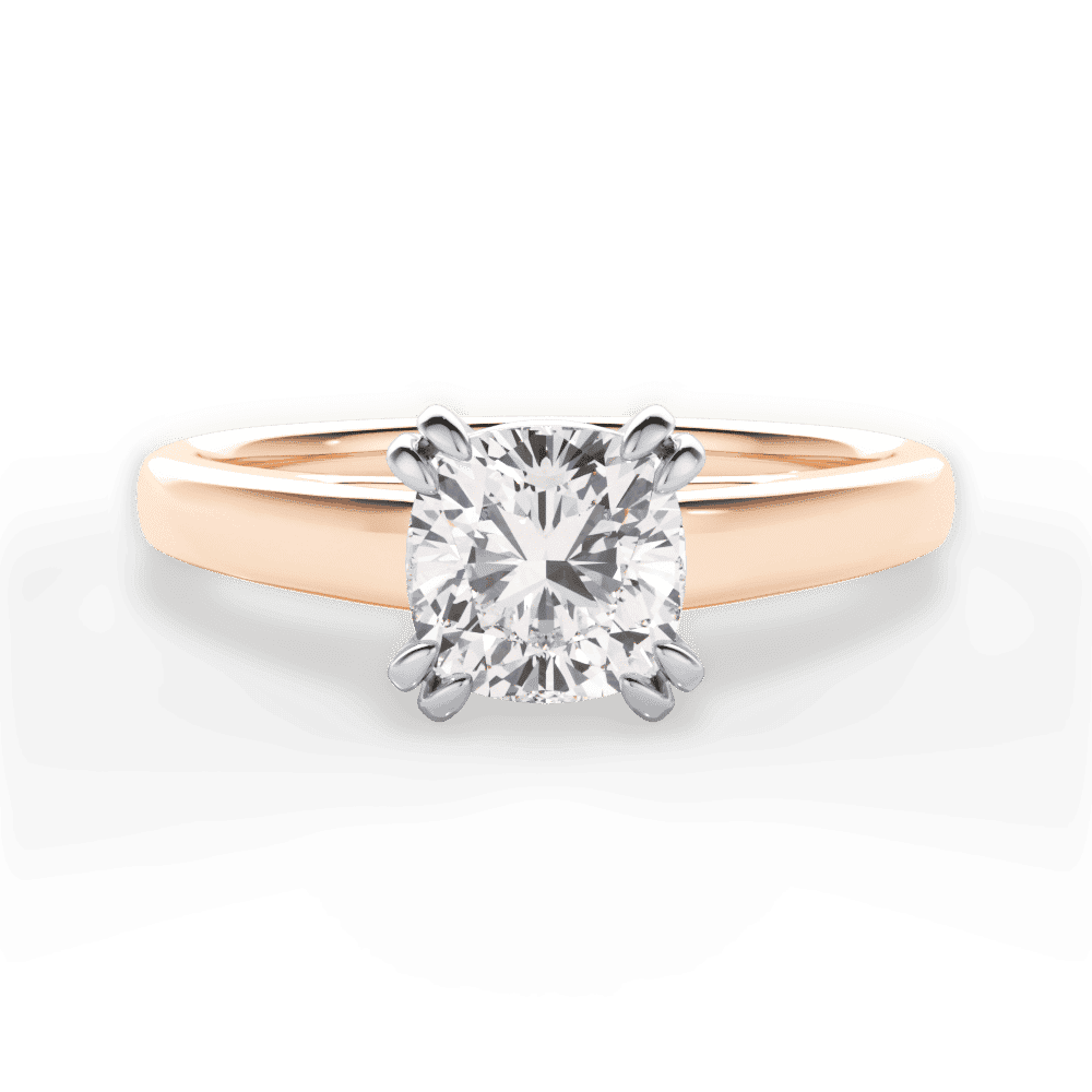 14kt Rose Gold/18kt Rose Gold/cushion/top