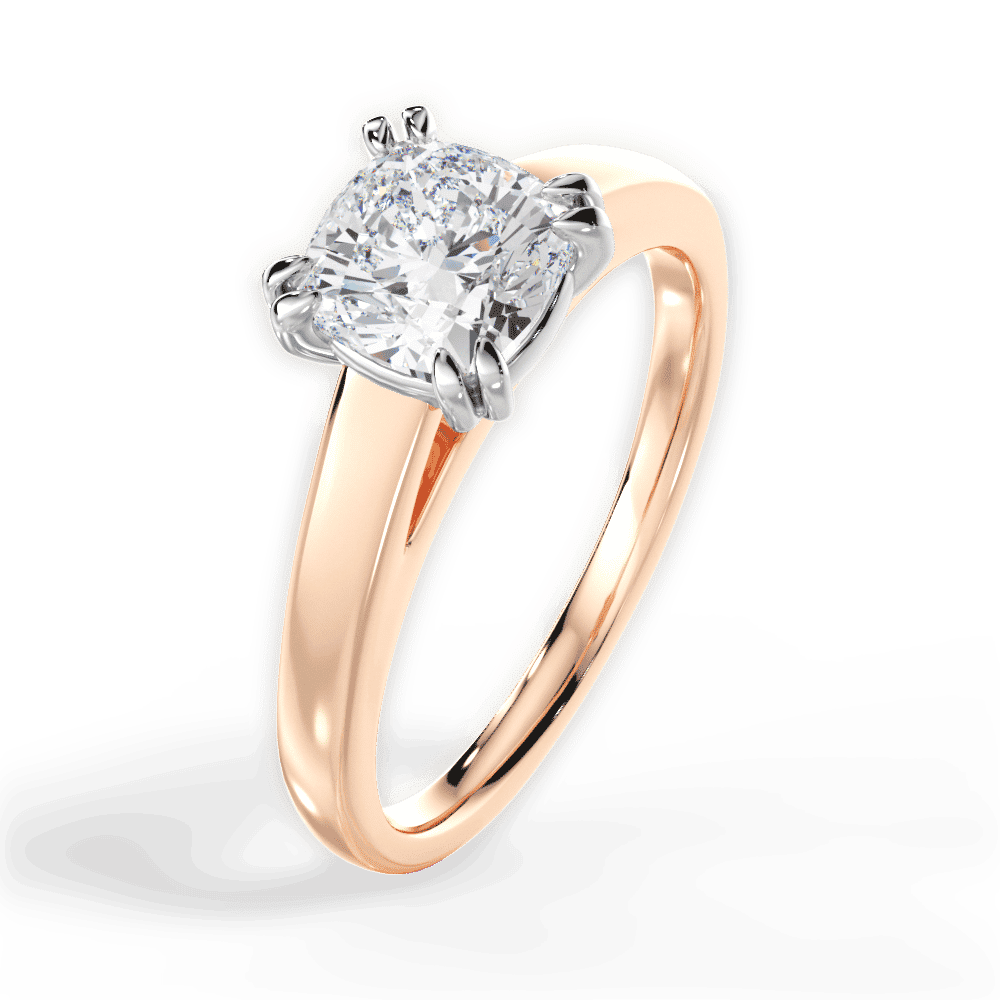14kt Rose Gold/18kt Rose Gold/cushion/perspective