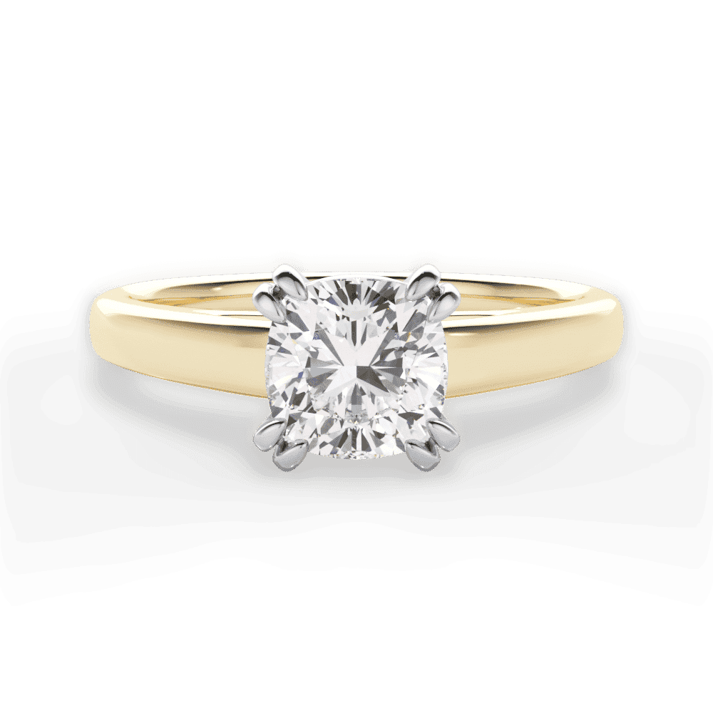 14kt Yellow Gold/18kt Yellow Gold/cushion/top