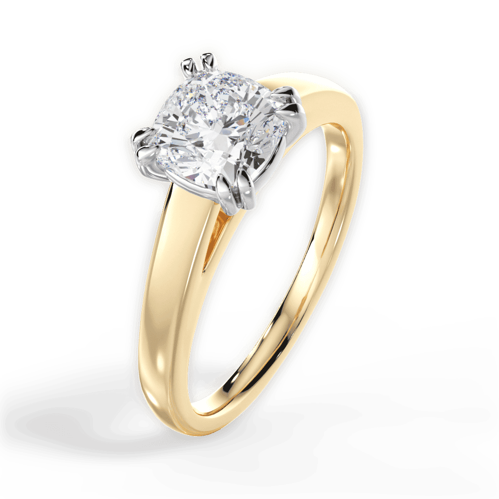 14kt Yellow Gold/18kt Yellow Gold/cushion/perspective