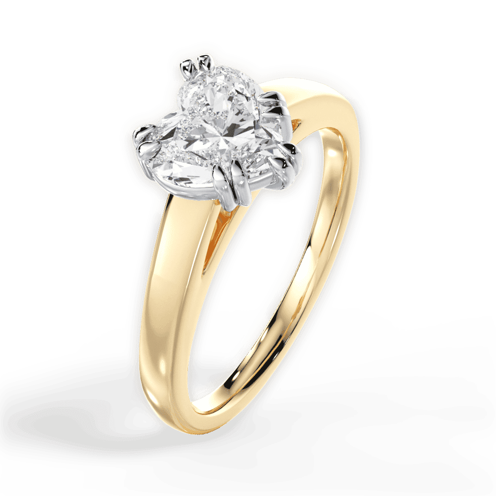 14kt Yellow Gold/18kt Yellow Gold/heart/perspective