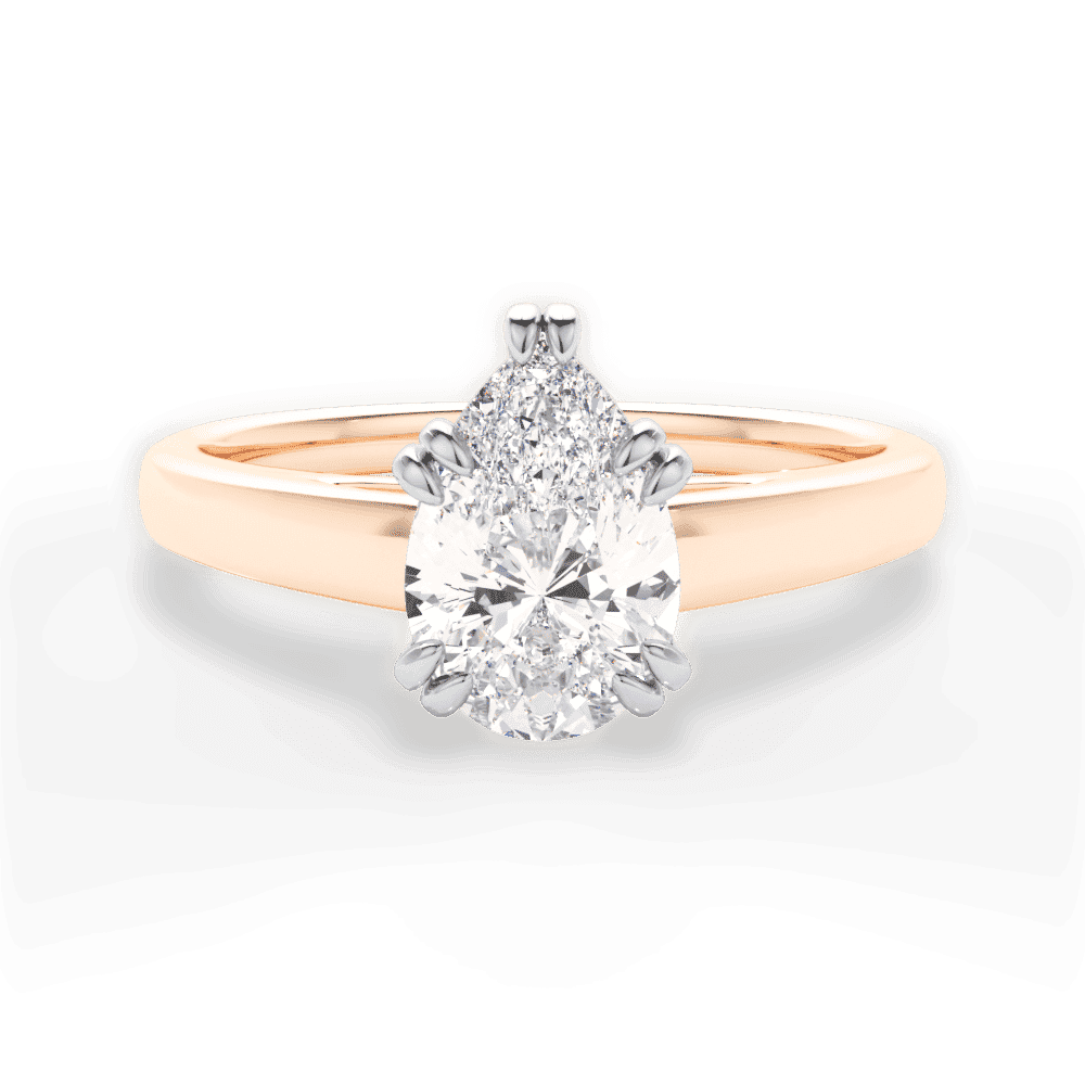 14kt Rose Gold/18kt Rose Gold/pear/top