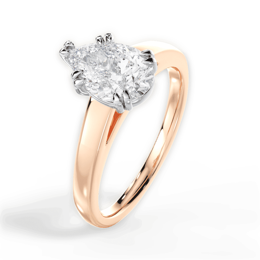 14kt Rose Gold/18kt Rose Gold/pear/perspective