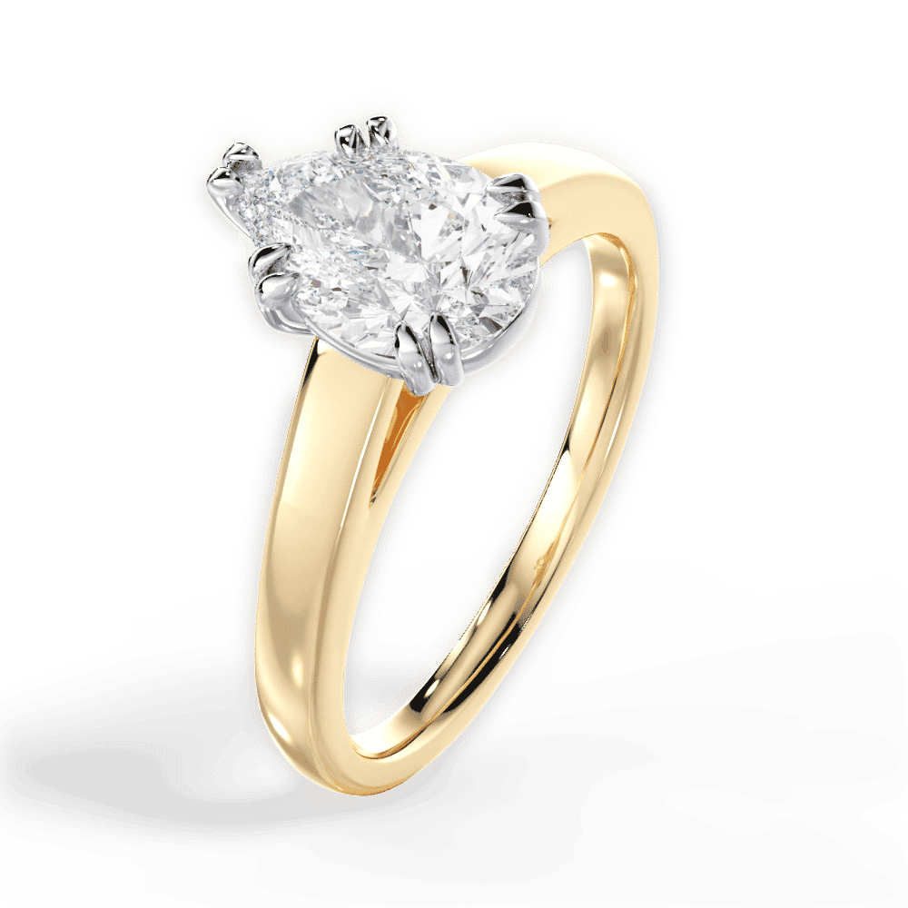 14kt Yellow Gold/18kt Yellow Gold/pear/perspective