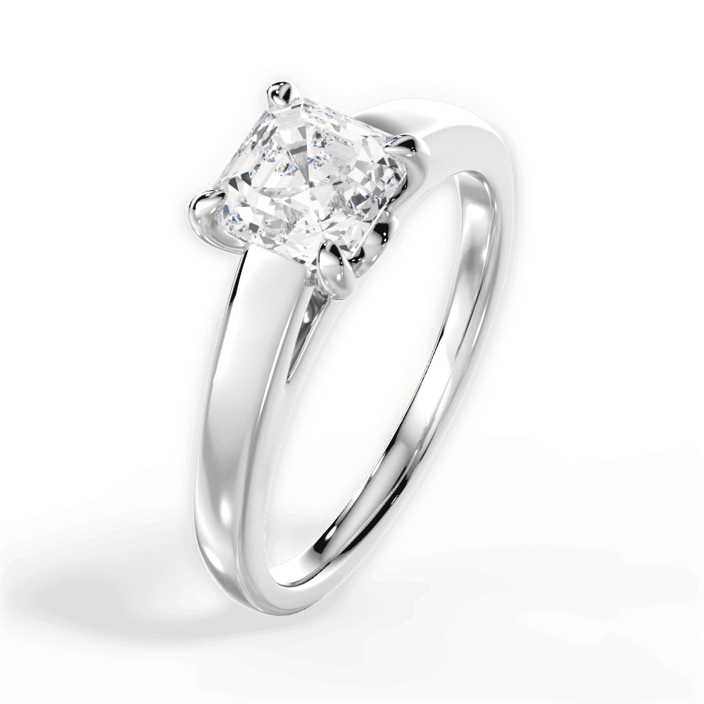 14kt White Gold/18kt White Gold/Platinum/asscher/perspective