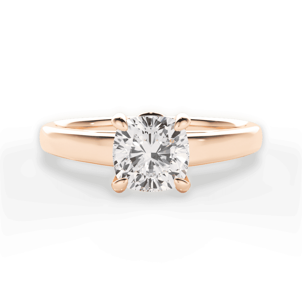 14kt Rose Gold/18kt Rose Gold/cushion/top