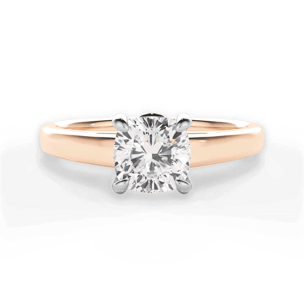 14kt Rose Gold/18kt Rose Gold/cushion/top