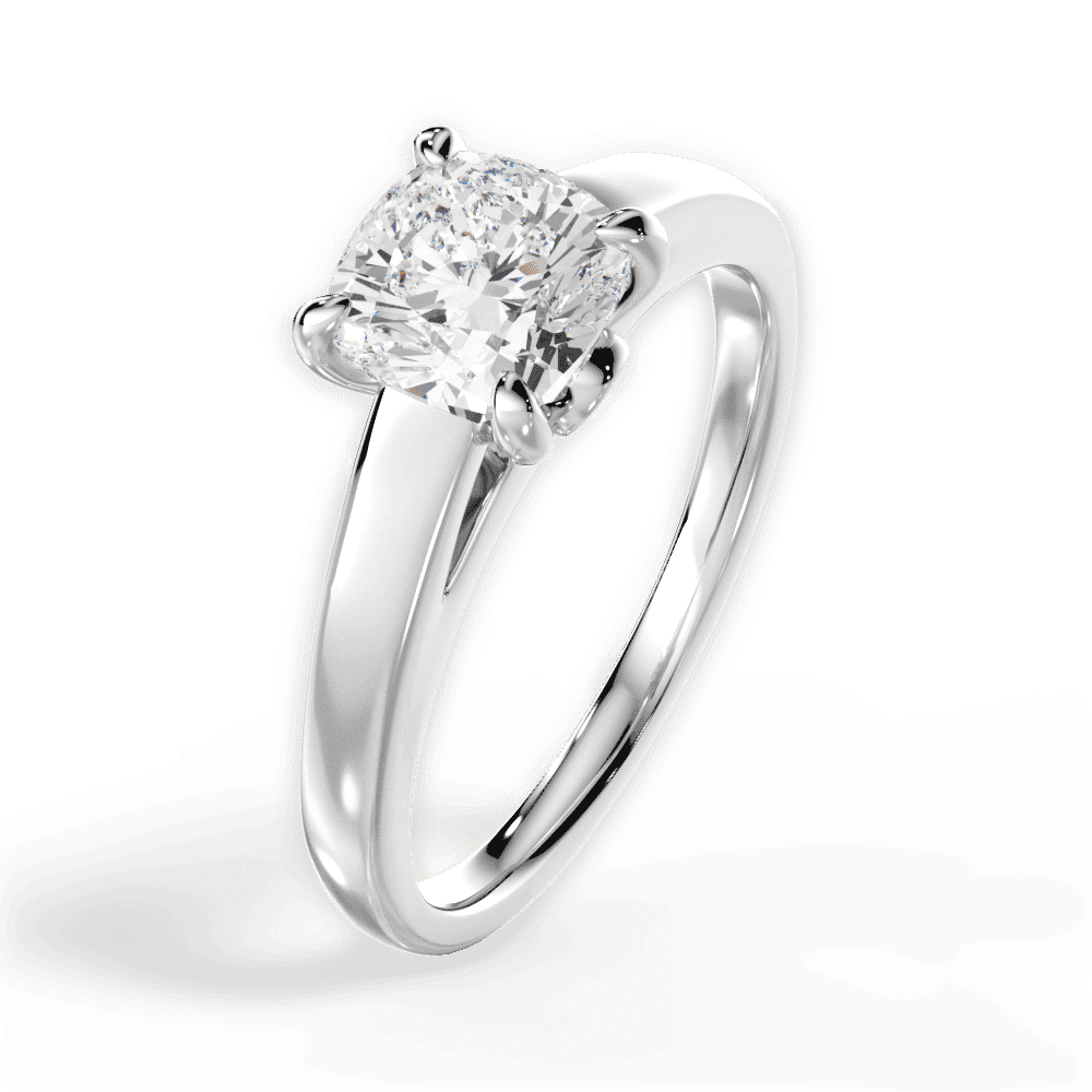 14kt White Gold/18kt White Gold/Platinum/cushion/perspective
