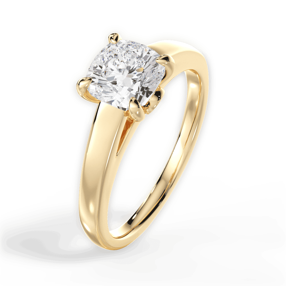 14kt Yellow Gold/18kt Yellow Gold/cushion/perspective