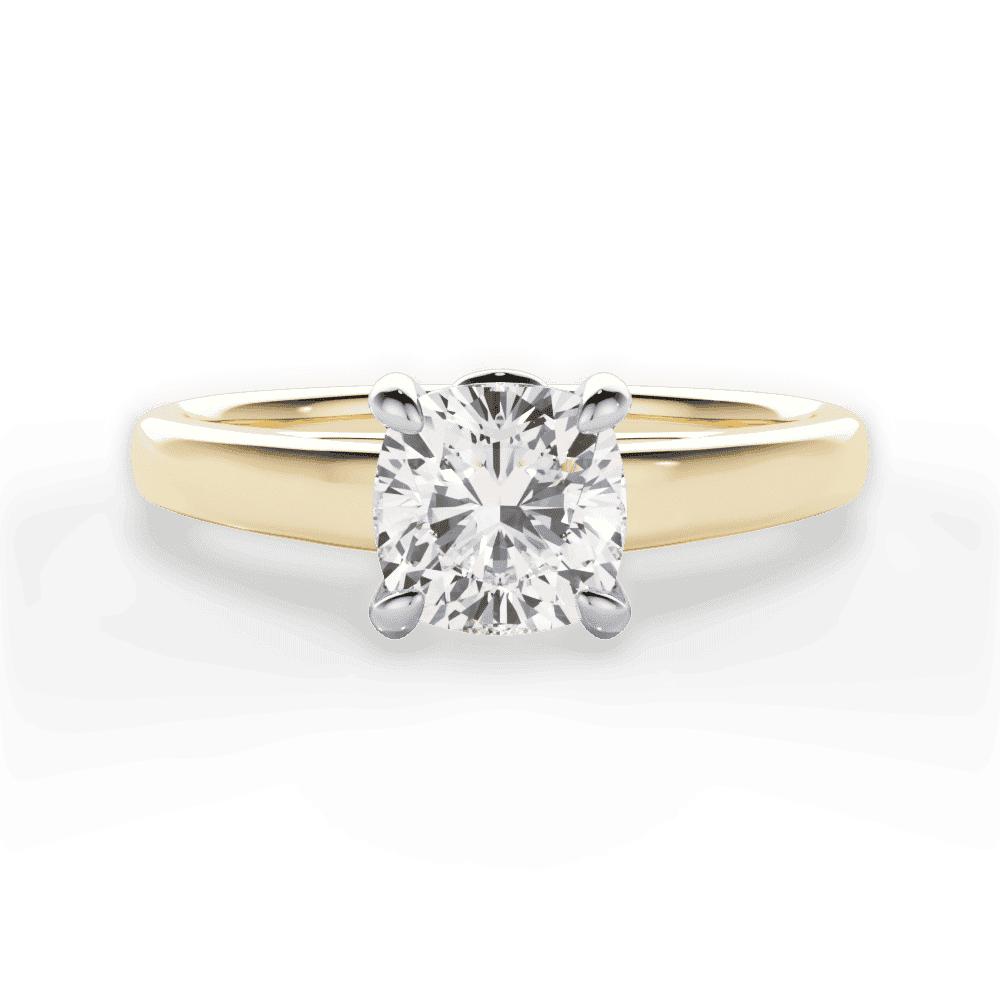 14kt Yellow Gold/18kt Yellow Gold/cushion/top