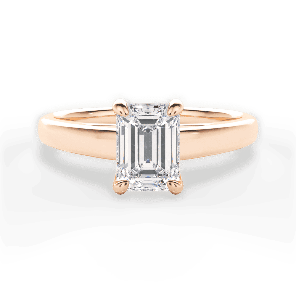 14kt Rose Gold/18kt Rose Gold/emerald/top