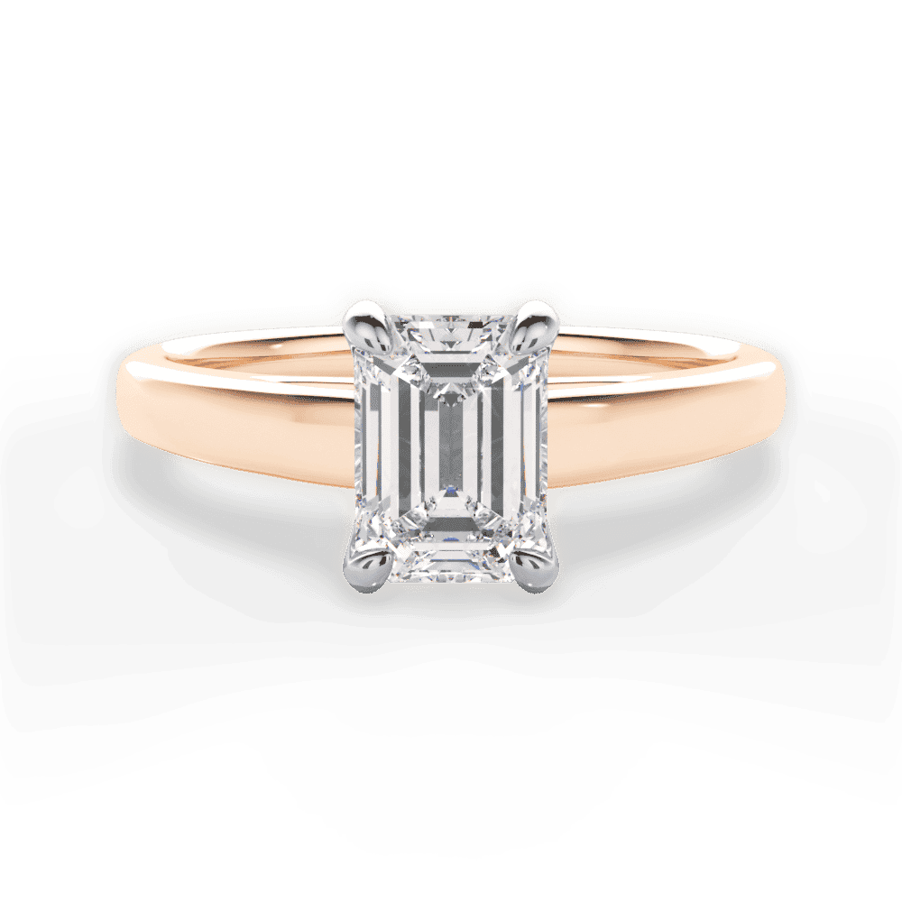 14kt Rose Gold/18kt Rose Gold/emerald/top