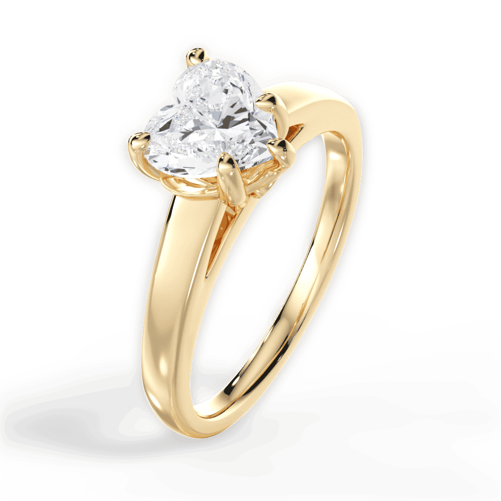 14kt Yellow Gold/18kt Yellow Gold/heart/perspective