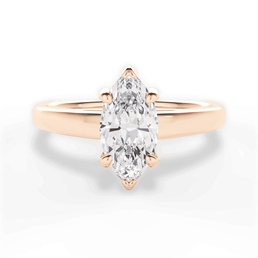 14kt Rose Gold/18kt Rose Gold/marquise/top