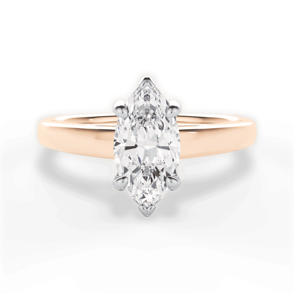 14kt Rose Gold/18kt Rose Gold/marquise/top