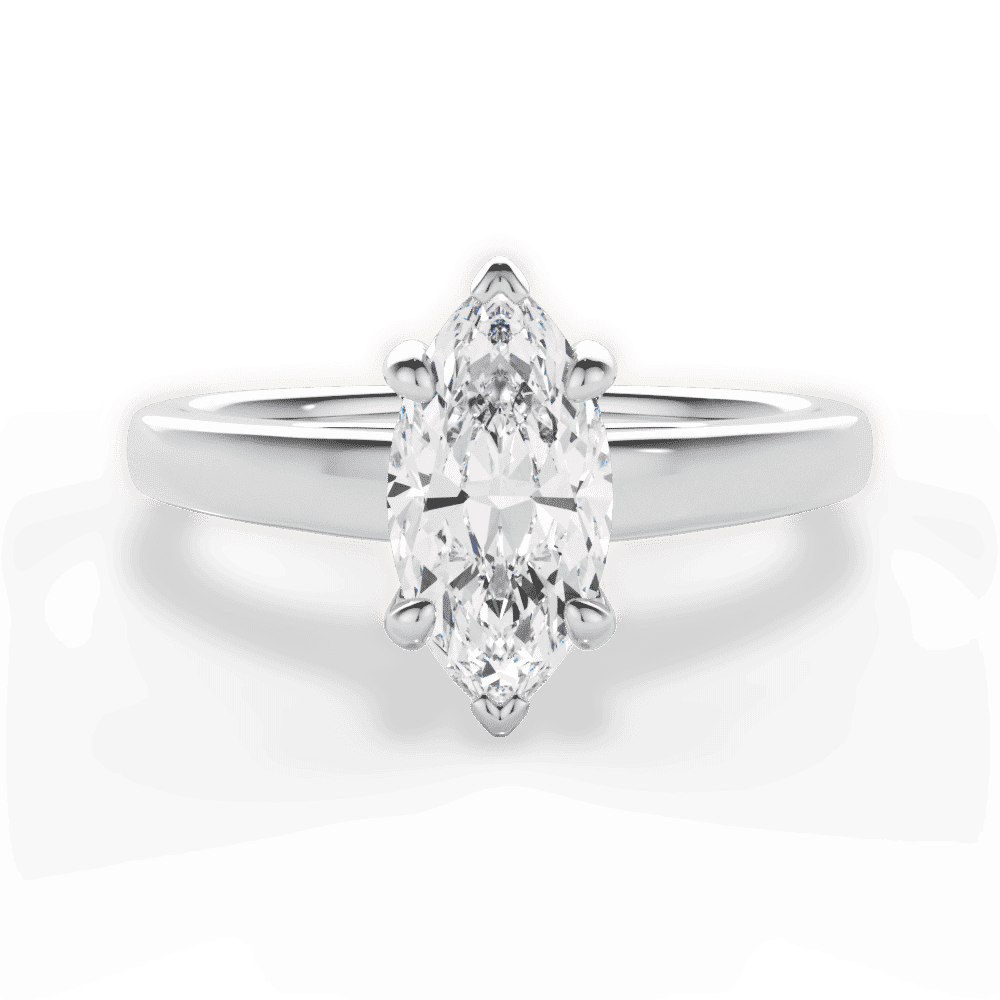 14kt White Gold/18kt White Gold/Platinum/marquise/top