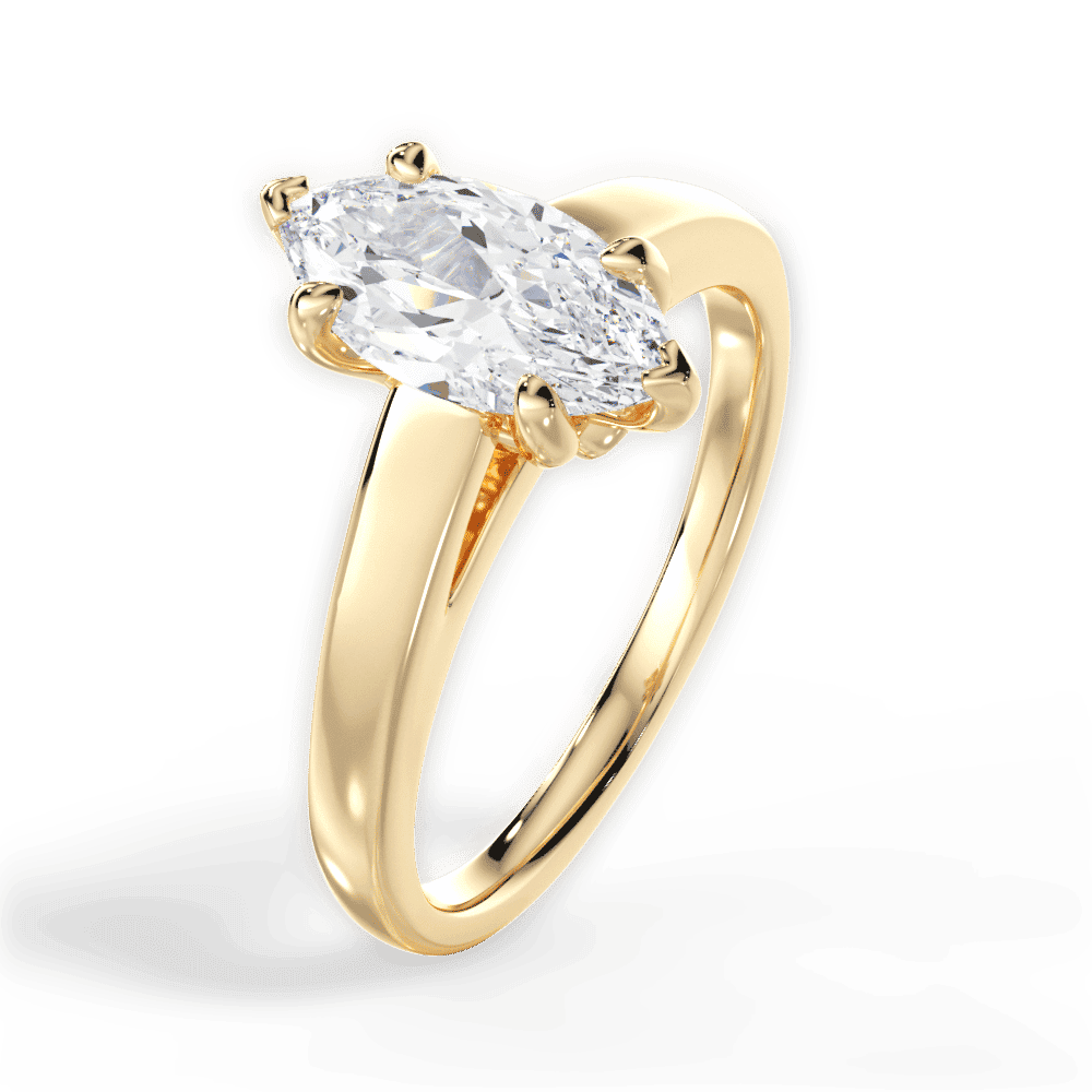 14kt Yellow Gold/18kt Yellow Gold/marquise/perspective