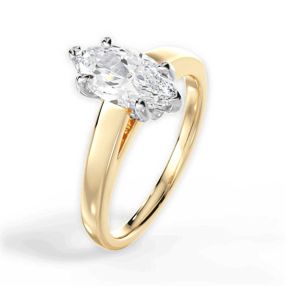 14kt Yellow Gold/18kt Yellow Gold/marquise/perspective
