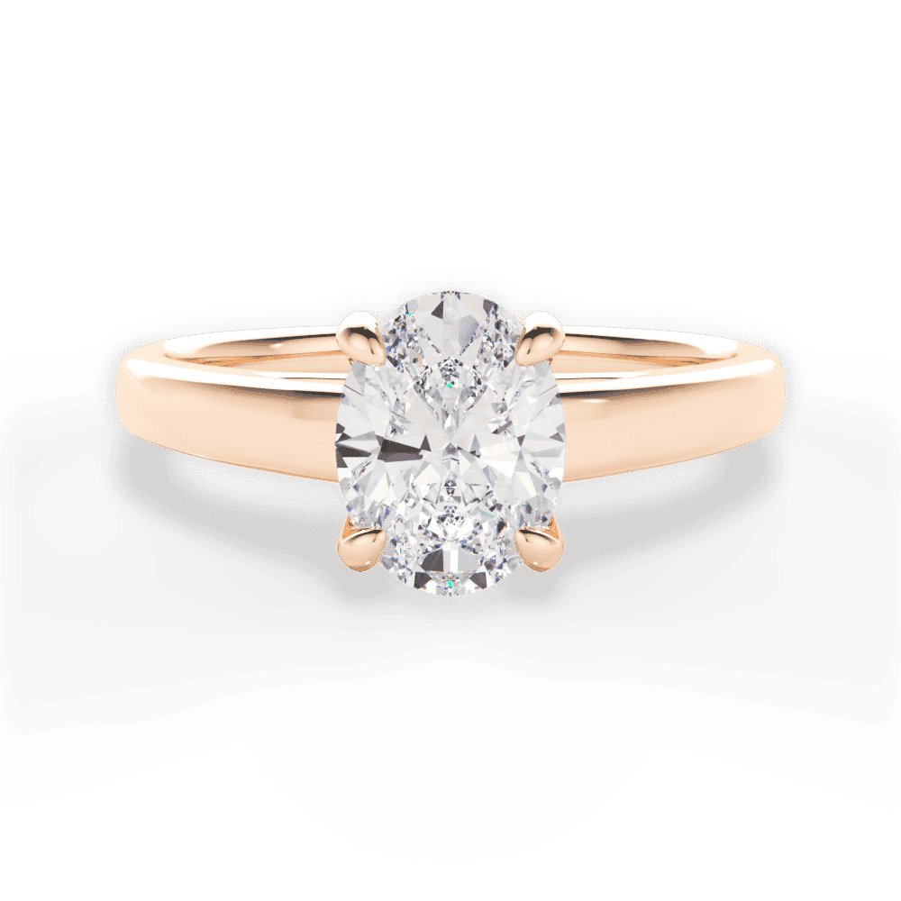 14kt Rose Gold/18kt Rose Gold/oval/top