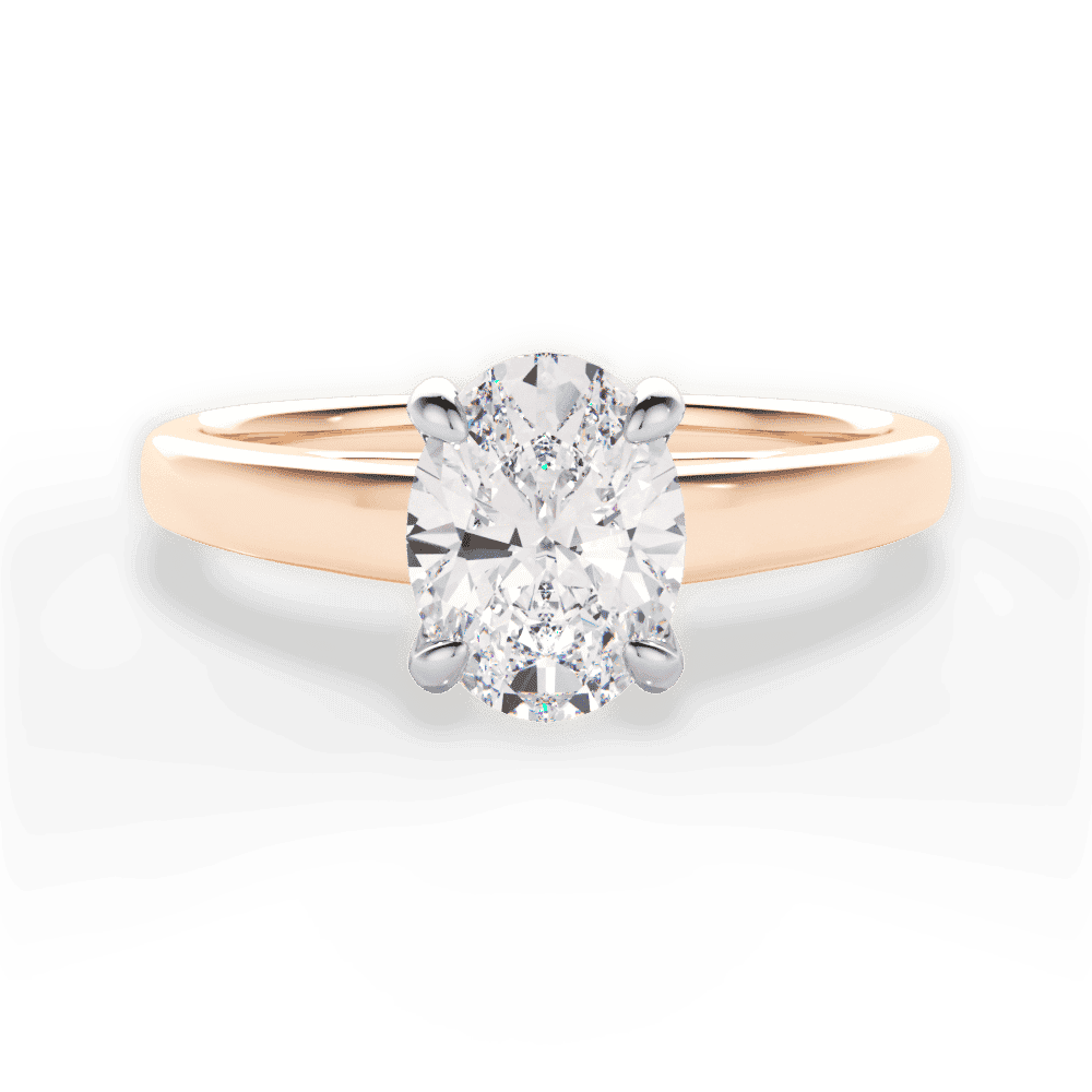 14kt Rose Gold/18kt Rose Gold/oval/top