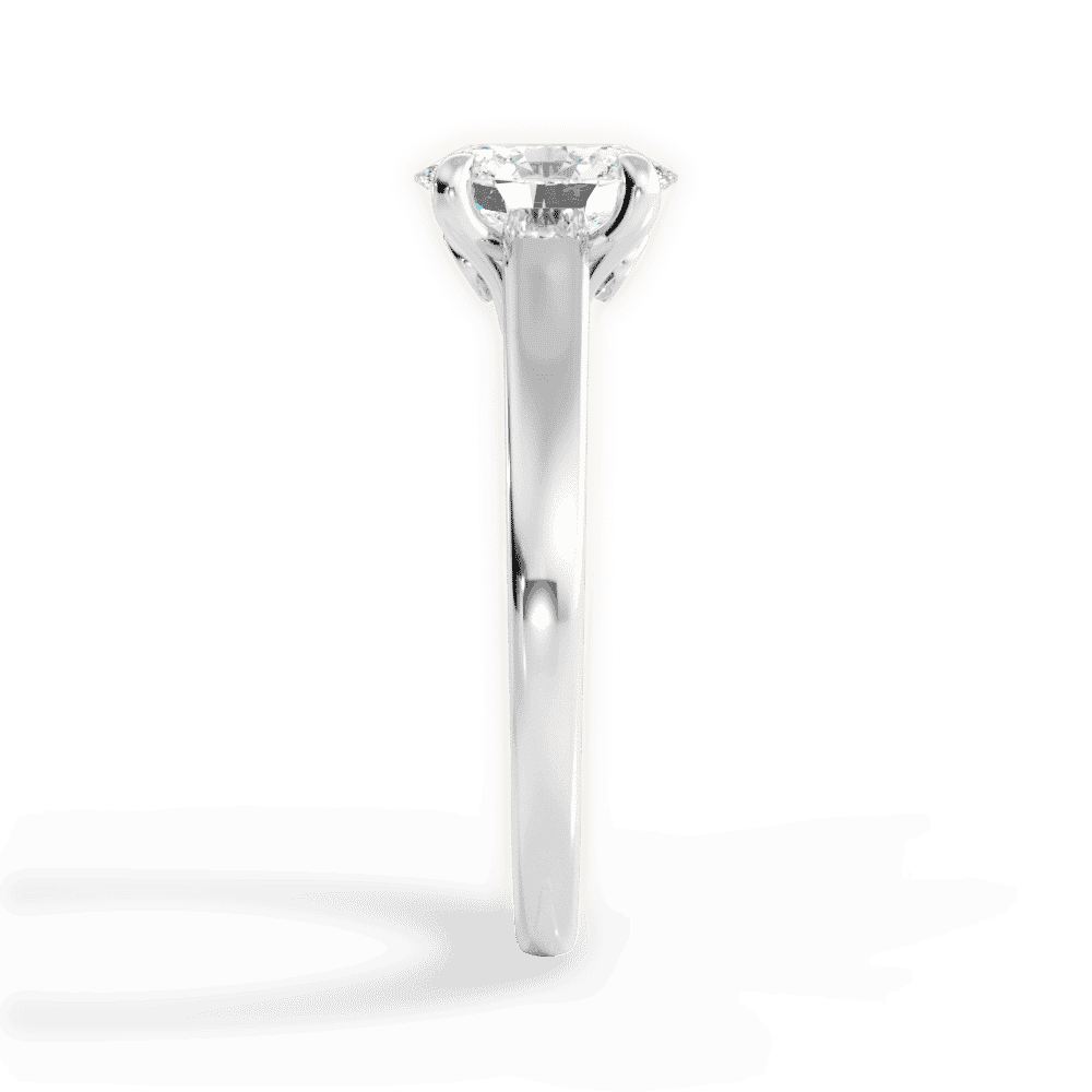 14kt White Gold/18kt White Gold/Platinum/oval/side