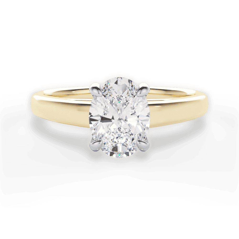 14kt Yellow Gold/18kt Yellow Gold/oval/top
