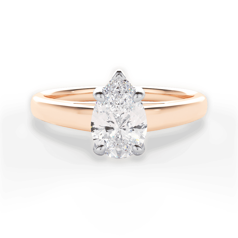 14kt Rose Gold/18kt Rose Gold/pear/top