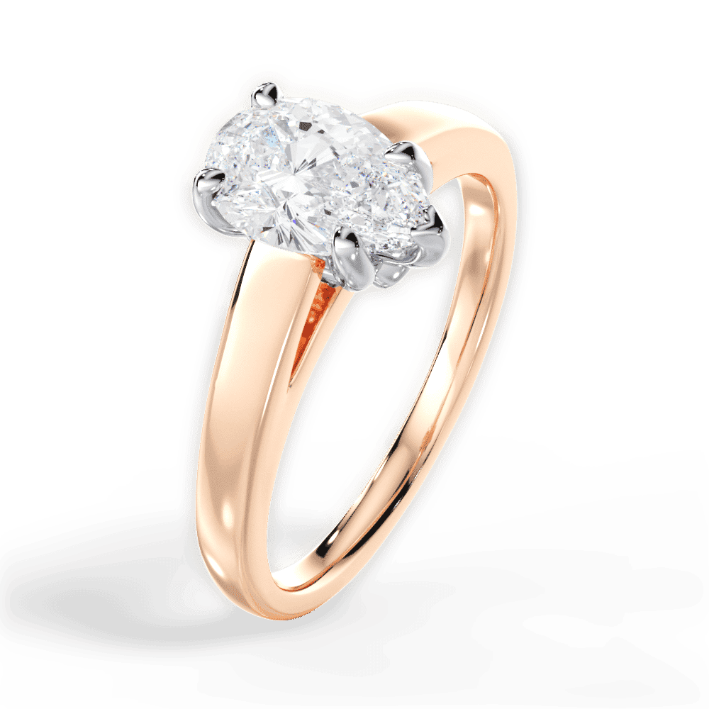 14kt Rose Gold/18kt Rose Gold/pear/perspective