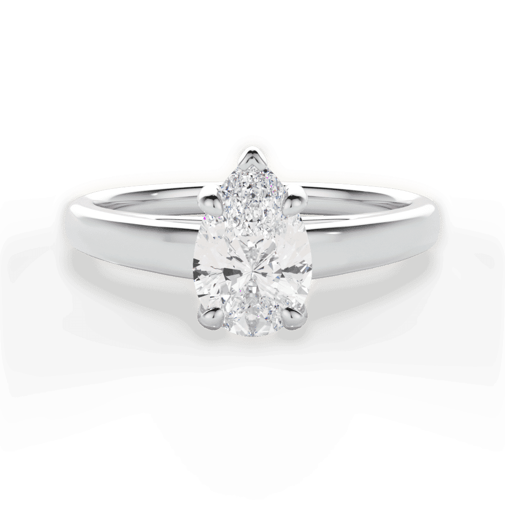 14kt White Gold/18kt White Gold/Platinum/pear/top